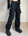 Harajuku negabaritinės kelnės su para&scaron;iutu, moteri&scaron;kos gatvės apranga Vintage Y2k hiphopo plačios kojos bėgikai Baggy sportinės kelnės Techwear XXL