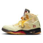 Off-White x Air Jordan 5 SP Sail Unisex sportbačiai Kreminės spalvos Raudonos spalvos Muslinas DH8565-100 36