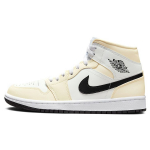 Air Jordan 1 Mid Coconut Milk Moteri&scaron;ki sportbačiai Balti Juodi Summit-White BQ6472-121 35.5