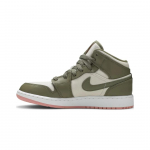 Air Jordan 1 Mid GP Trooper Bleached Coral Vaikams Sportbačiai Green Light-Orewood-Brown 640737-225 US 1Y
