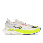 Nike ZoomX Streakfly Premium Balti Su Mėlynu ir Geltonu Akcentais Unisex Sportbačiai Juodi Fluorescuojantys Geltoni Ry&scaron;kiai Raudoni DX1626-100 36