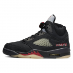 Air Jordan 5 Retro GORE-TEX Off-Noir moteri&scaron;ki sportbačiai juodi ugniai raudoni muslin DR0092-001 35.5