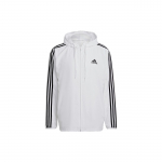 Adidas 3 juostelių vėjo striukė su gobtuvu vyri&scaron;ka vir&scaron;utinė apranga Balta H14625 XXL