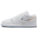 Air Jordan 1 Low SE GS Blizgantis Swoosh Vaikų sportbačiai Mėlyni Mėlynos spalvos atspalvio Summit-White FQ9112-100 38