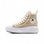 Converse Chuck Taylor All Star Move Platform High GS Sherpa - Beach Stone Vaikams Sportbačiai Kreminės Baltos Juodos A06794C 37