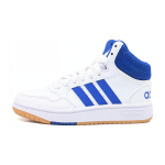 Adidas Hoops 3.0 Mid K Balti Karali&scaron;kos Mėlynos Vaikų Sportbačiai Team-Royal Gum IE0222 28
