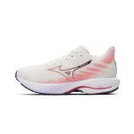 Mizuno Wave Rider 28 Sniego baltumo Camellia Rose Moteri&scaron;ki sportbačiai Kreminės spalvos Vintage-Indigo J1GD240375 38