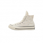 Converse Chuck 70 High su siuvinėtomis ramunėlėmis - Egret Unisex sportbačiai Kreminės baltos juodos A16762C 36.5