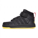 Adidas Neo Postmove Mid K kvėpuojantys, patvarūs vidutinio ūgio vaiki&scaron;ki riedlenčių batai, juodi, vaiki&scaron;ki riedlenčių batai HQ4241 28