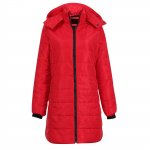 Moteri&scaron;ki drabužiai su medvilniniu pamink&scaron;tinimu Vidutinio ilgio vienspalviai su gobtuvu i&scaron;laiko &scaron;ilumą medvilninė striukė liemenė pūkinė medvilninis paltas XXXL smėlis