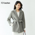 Women's 100% Wool Mid-length Belted Coat S