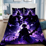 Anime Solo Leveling Patalynės Komplektas Antklodės Užvalkalas Pagalvės Užvalkalas Suaugusiems Berniukui Mergaitei Miegamojo Dekoras Gimtadienio Dovanos Viengulis Dvigulis Didelis Dydis EU Single(135*200cm)3pcs