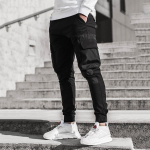 Laisvalaikio vyri&scaron;kos bėgimo kelnės Patchwork Cargo Pants Vyri&scaron;kos kelnės su ki&scaron;enėmis Vyri&scaron;kos sportinės haremo kelnės Gatvės apranga 2XL juoda