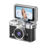 Nyk&scaron;čio dydžio atlenkiamas ekranas Mini kamera Mažytė retro raktų pakabuko skaitmeninė kamera su 1,47 LCD ekranu Vintažinė mikro ki&scaron;eninė kamera kelionėms, koncertams, studijoms mėlyna