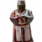 &bdquo;Knight Armor Steel&ldquo; &ndash; pilnas Tamplierių riterio kostiumas, skirtas Cosplay ir Helovinui | &bdquo;Crusader Chainmail&ldquo;