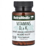 NutraMedix, Vitaminas D3 ir K2, 90 daržovių kapsulių