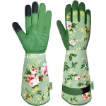 Moteri&scaron;kos sodininkystės pir&scaron;tinės, ilgos odinės sodo pir&scaron;tinės, moteri&scaron;kos lengvos apsauginės pir&scaron;tinės, tinkamos sodams ir laukui Printed anti-slip gloves