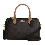 Coach Rowan 25 Spausdintas logotipas Padengtas drobės Pečių įstrižai ne&scaron;iojama rankinė Vidutinė Moteri&scaron;kos rankinės Ruda CY679-IMXI8 Basic Set (Bag+Dust Bag)