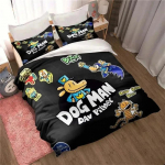 3D animacinis &scaron;uo žmogus paklodės užvalkalas pagalvės užvalkalas patalynės komplektas Dav Pilkey suaugusiems berniukams mergaitėms miegamojo dekoravimas Viengulis dvigulis dydis 100x135cm gray
