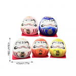 5 vnt. Mini japoni&scaron;kos Daruma lėlės Sėkmės talismanai norams i&scaron;pildyti Zen namų stalo dekoras Biuro altorius Feng Shui dekoracija