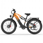 LANKELEISI Elektrinis dviratis MG800MAX 2000W Dvigubas variklis 48V20AH Baterija Hidraulinis stabdys E-bike 26*4.0-Colio Stori ratai Sniego Aldult Elektrinis dviratis Black-orange-2000W 48V20AH