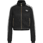 adidas Originals Moteri&scaron;kas juodas rauktas juosmuo stovimas apykaklė pilnas užtrauktukas sportinis &scaron;varkelis KS2870 XS black