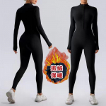 Žieminis &scaron;iltas flisinis prigludęs kombinezonas joga, fitnesas, &scaron;okiai, dviračių sportas, užtrauktuku, prigludęs, pilatesas, sportinis, &scaron;iltas treniruočių kombinezonas S