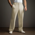 Vyri&scaron;kos Slim Fit kasdienės kelnės, vienspalvės ir languotos, įvairių spalvų (Balta, Juoda, Tamsiai mėlyna, Smėlio spalvos) S chaki