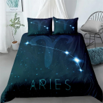 Vandenio Zodiako Ženklo Patalių Komplektas Karali&scaron;ko Dydžio Karalienės Dydžio Dvigulis Pilno Dydžio Viengulis Dydis Antklodės Užvalkalas Pagalvės Užvalkalas Patalių Komplektas US Twin(172x218cm)