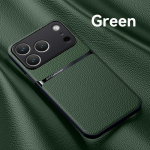 Prabangus smūgiams atsparus odinis dėklas Coque skirtas iPhone 17 17 Air 17 Pro Max Plus Magnetinis dėklas telefono dėklas skirtas iPhone 17Pro Galinis dangtelis iPhone17 Pro žalia
