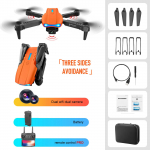 Naujas E99 Pro RC Mini Drone 4K vienos / dviejų kamerų WIFI FPV sulankstomas keturkopteris profesionalus aerofotografijos malūnsparnio žaislas Dovana Orange dual camera