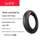 Plieninė Vielinė 8-kordė Elektrinio Triračio Padanga 16x4.0/400-12/3.75/3.00-12 8-Ply Steel Wire Tire 3.00-12 Outer + Inner Dome