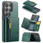 Prabangus 2 viename magnetinis odinis dėklas-piniginė su kortelių laikikliu, skirtas Samsung S26 Ultra S25 FE S24 S23 S22 S21, su Magsafe apsauga nuo smūgių Galaxy S21 Ultra 5G žalia