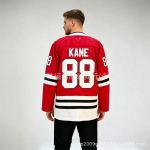 Vyri&scaron;ki Chicago Blackhawks 88 Patrick Kane Raudonas Juodas Ledo Ritinio Džersis Gerbėjų Apranga Medvilnės Akrilo Mi&scaron;inys XXXL raudona