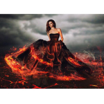 Pilnas, grąžtas, kvadratas, deimantinis siuvinėjimas, 5D, pasidaryk pats, deimantų tapyba ugnies raudona moteris, menas, paveikslėlis, dygsnio kryžius, 3D, mozaika, rankdarbiai, amatai Full Round 20x25CM