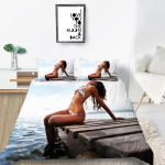 Bikini namų patalynė Sexy Beauty margintas antklodės užvalkalas ir pagalvė Patogus miegamojo patalynės komplektas