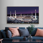 Islamo plakatas Statyba Naktinis peizažas Drobė Paveikslai Meka Musulmonų mečetė Spaudinys Religija Siena Menas Paveikslėlis Namų apdaila Cuadros 21*30cm
