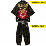 Vyri&scaron;kas kimono megztinis vasarinis kimono megztinis + laisvos kelnės 2 dalių rinkinys
