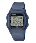 Casio Skaitmeninis dervos dirželis &scaron;viesiai mėlynas kvarcinis W-800H-2AV 100M vyri&scaron;kas laikrodis juoda