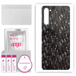 apgo Protective Skin Sticker for the back compatible with Oppo Reno3 Youth, Wrap Film, Foil, Vinyl - Pattern Carbon Black Pixel