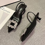 Nauji rudeniniai prabangūs Kalnų kri&scaron;toliniai auk&scaron;takulniai moteri&scaron;ki sandalai su auk&scaron;takulniais Sexy Slingback Sexy Pumps Eleganti&scaron;ki batai su smailiais kulnais 40 žalia