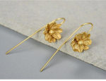 Originalus S925 sterlinginio sidabro jazmino gėlės pakabukas Moteri&scaron;ki auskarai 18K aukso rankų darbo dizainas Moteri&scaron;ki auk&scaron;čiausios klasės i&scaron;skirtiniai papuo&scaron;alai