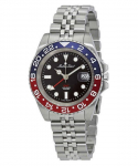Mathey-Tissot Vintage GMT Nerūdijančio plieno Juodas ciferblatas Kvarcinis H903AR 100M Vyri&scaron;kas laikrodis juoda