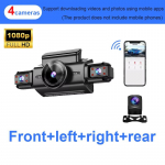 4 kanalų paslėptas tachografas 1080p HD mini prietaisų skydelio vaizdo įra&scaron;ymo įrenginys priekinis kairysis de&scaron;inysis galinis naktinio matymo kilpos įra&scaron;ymo DVR juodoji dėžutė 4Ch Wifi+0G