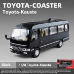 1/24 Toyota Coaster Vidutinio dydžio verslo autobusas Lydinio liejimo modelis Automobilis Simuliacija Boutique Knygų lentynos Dekoracija Madingas Ornamentas Dovana Berniukui juoda