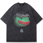 Streetwear Juokingi Grafiniai Mar&scaron;kinėliai Medvilniniai Mar&scaron;kinėliai Unisex Vir&scaron;ūnės Mar&scaron;kinėliai Didelio Dydžio Trumpomis Rankovėmis Mar&scaron;kinėliai S juoda