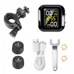 Belaidis LCD ekranas Motociklo TPMS Padangų Temperatūros Testeris su 2 I&scaron;oriniais Jutikliais Motociklo Belaidis Padangų Slėgio Detektorius Type A