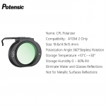 Potensic Originalus CPL poliarizatorius tik ATOM 2 kameriniam dronui (Netinka ATOM SE, ATOM LT, ATOM) Drono objektyvo priedas CPL Polarizer