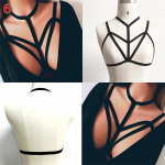 Seksualios moteri&scaron;kos mergaičių elastinės narvelinės liemenėlės tvarsliava su petne&scaron;ėlėmis S juoda