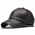 [NORTHWOOD] Odinė kepuraitė vyrams Solid Winter Pu Odinės beisbolo kepuraitės Gamintojas Snapback Dad Hat 56-60cm tamsiai ruda spalva
